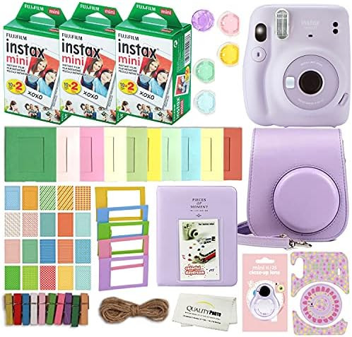 Fujifilm Instax Mini 11 Instant Camera with Case, 60 Fuji Films, Decoration Stickers, Frames, Pho... | Amazon (US)