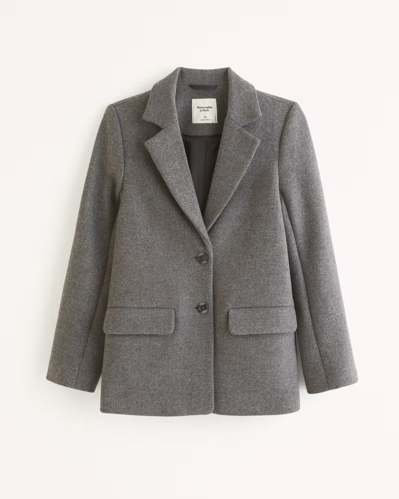 Heavyweight Wool-Blend Blazer Coat | Abercrombie & Fitch (UK)