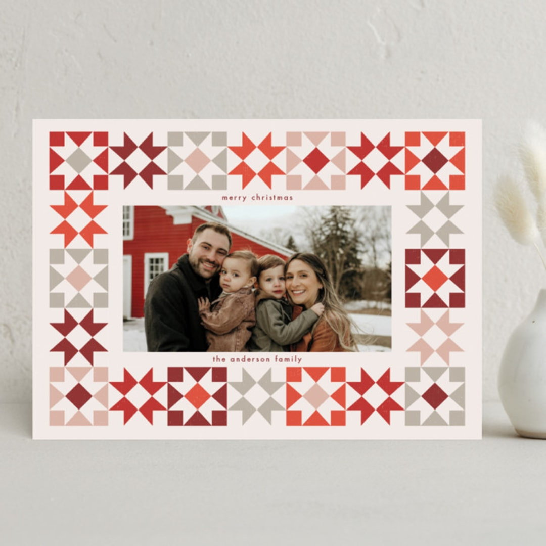 "Homespun" - Customizable Holiday Photo Cards in Green by Kelly Watkins. | Minted