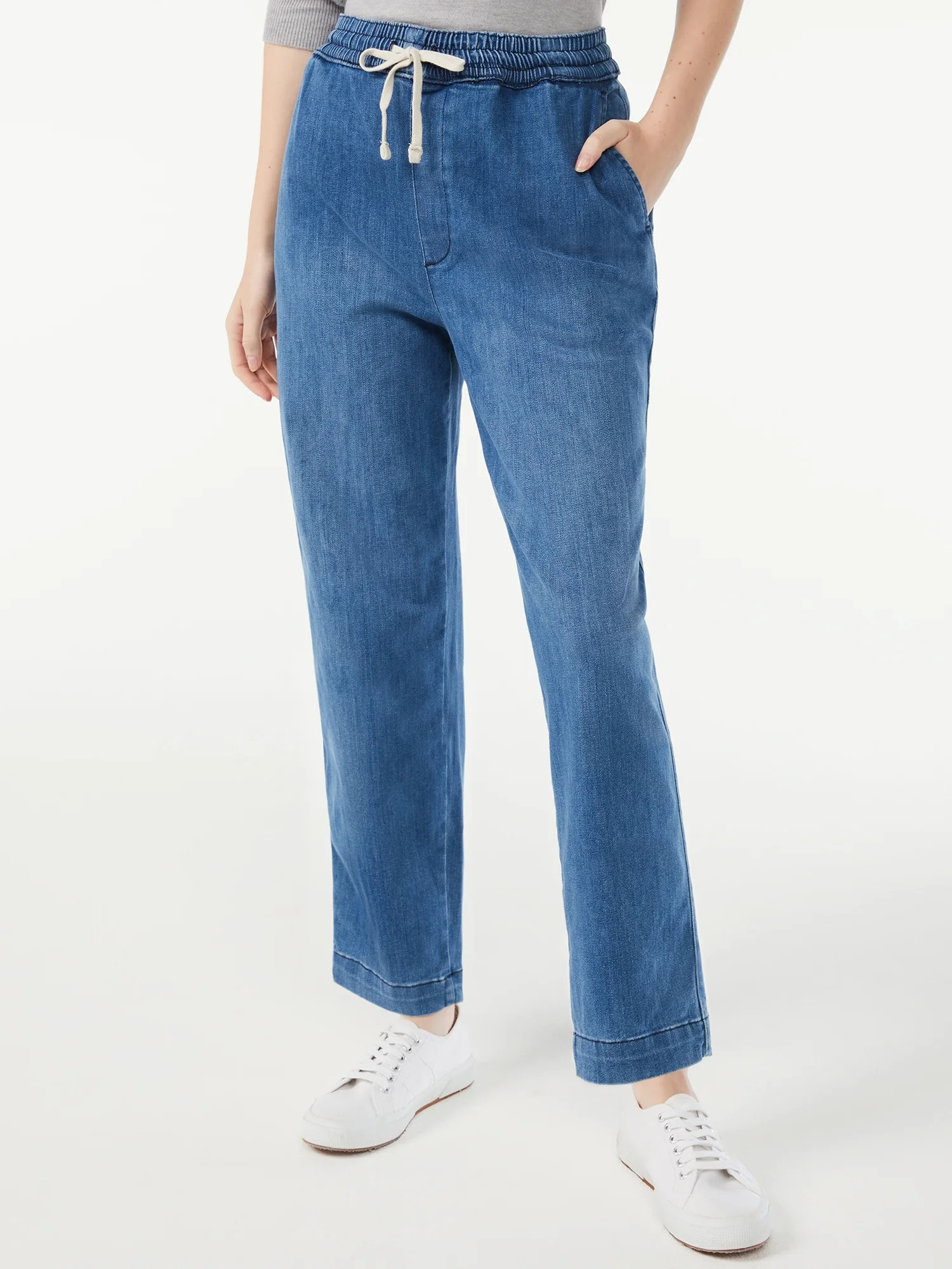 Free Assembly Women's Denim Joggers - Walmart.com | Walmart (US)