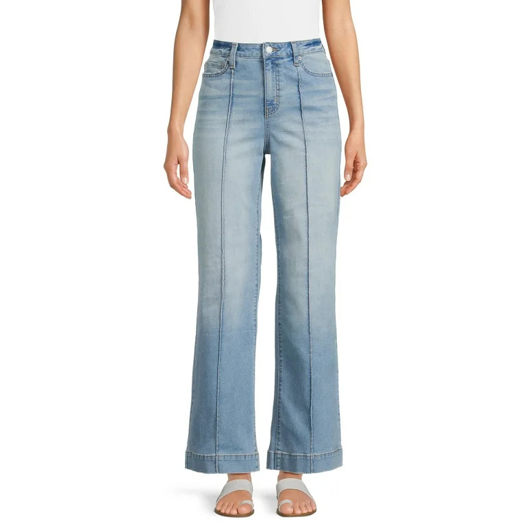 Time and Tru Women's Wide Leg Jeans, 31" Inseam, Sizes 2-20 - Walmart.com | Walmart (US)