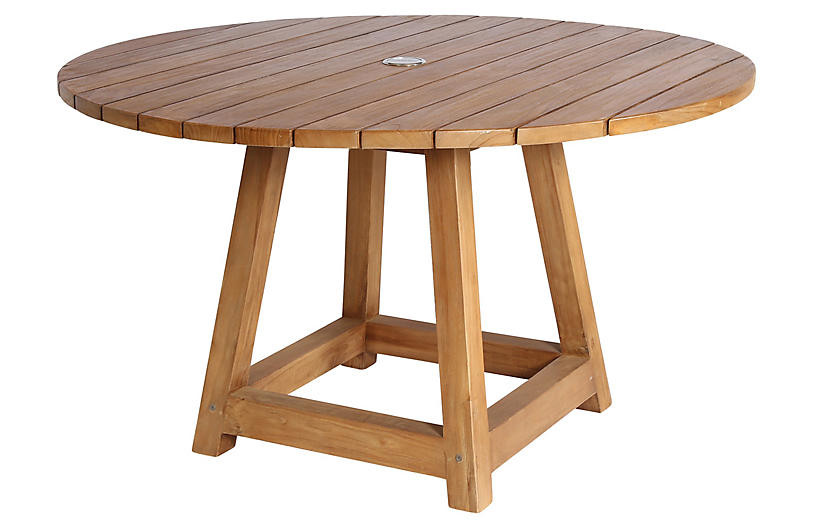 George 47" Teak Outdoor Dining Table, Natural | One Kings Lane