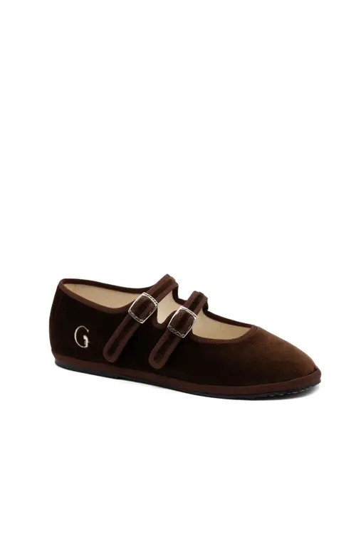 Gondolina Shoes Mary Jane Double Lace Ballet Flats in Sigari Brown at Nordstrom, Size 11 | Nordstrom