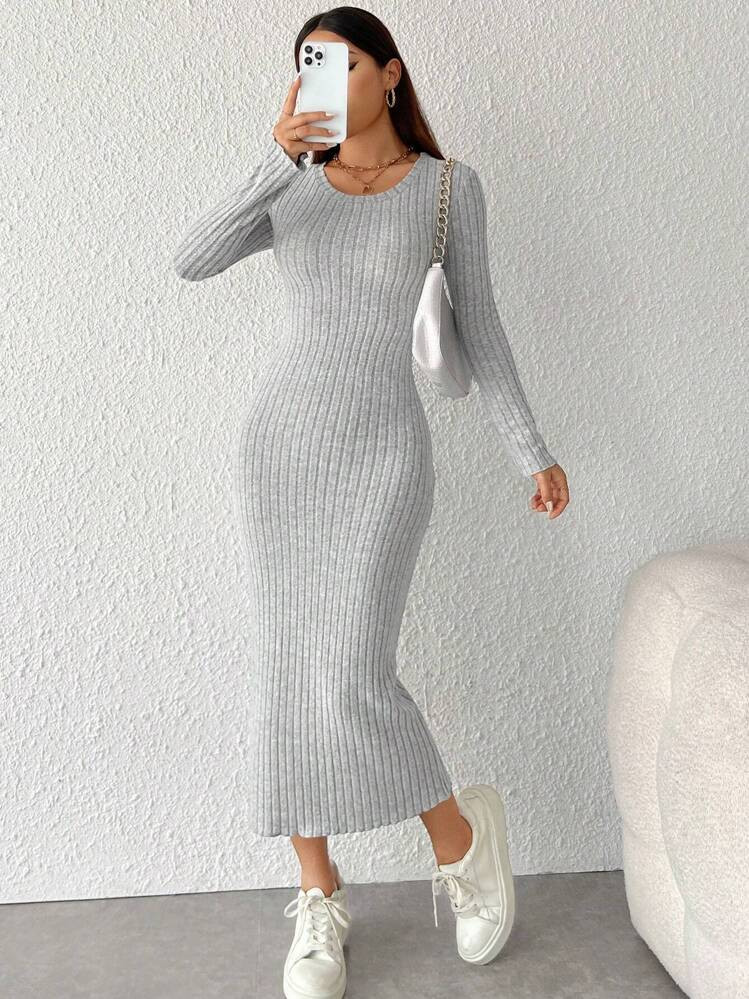 SHEIN PETITE Long Sleeve Maxi Dress | SHEIN