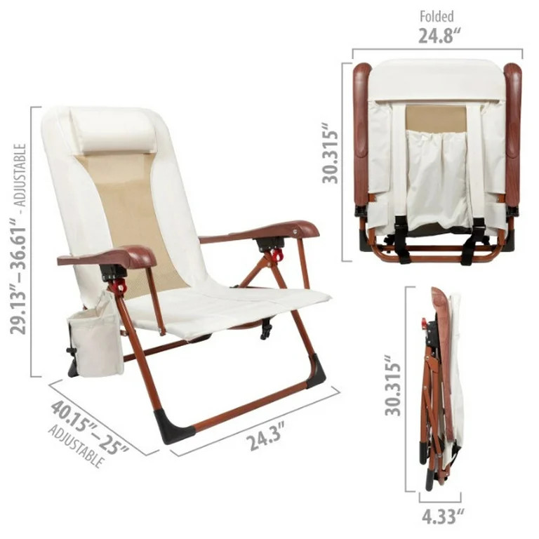Ozark Trail Low Profile Reclining Glamping Chair, Vanilla Dream | Walmart (US)