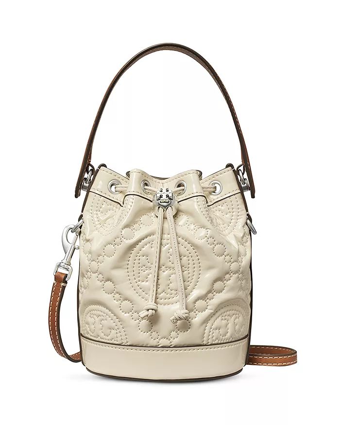 T Monogram Mini Embroidered Patent Leather Bucket Bag | Bloomingdale's (US)
