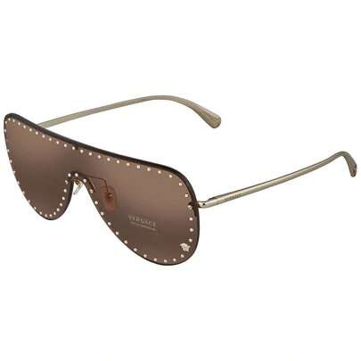 Versace Dark Brown Shield Ladies Sunglasses VE2230B 125273 45 | SHEIN