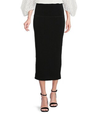Elastic Waist Straight Sheath Midi Skirt | Dillard's