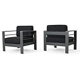 Christopher Knight Home Crested Bay Outdoor Aluminum Club Chairs with Water Resistant Cushions, 2... | Amazon (US)