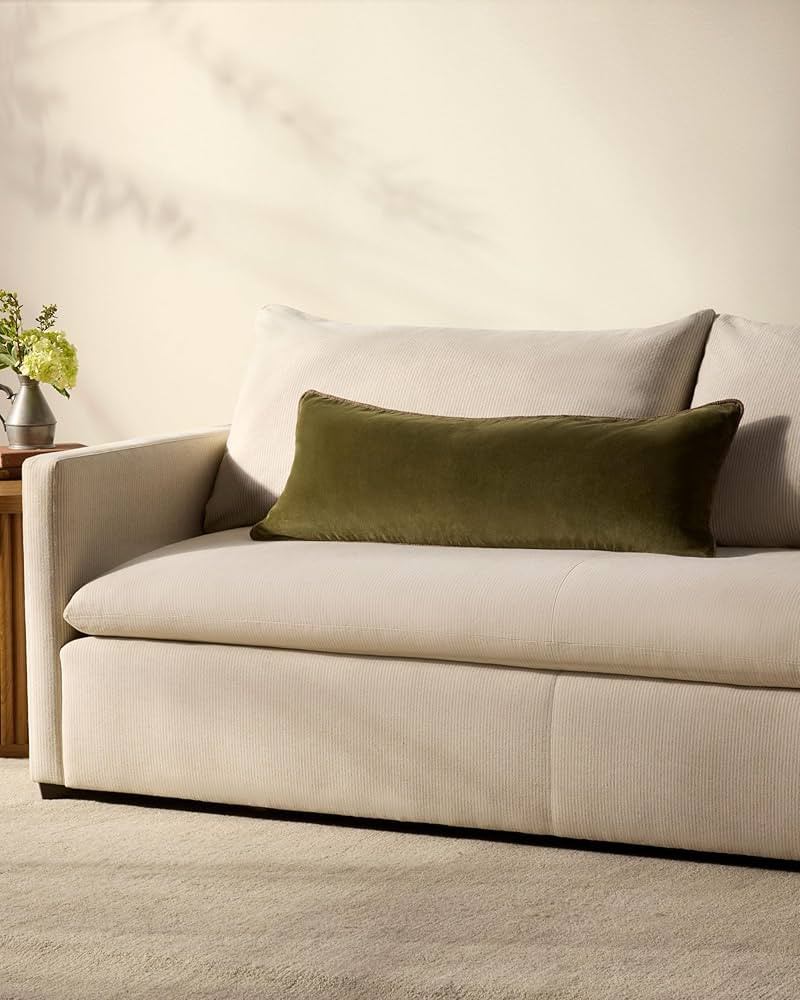 Loloi Chris Loves Julia Liza Collection PCJ0020 Dark Green 13'' x 35'' Cover w/Down Pillow | Amazon (US)