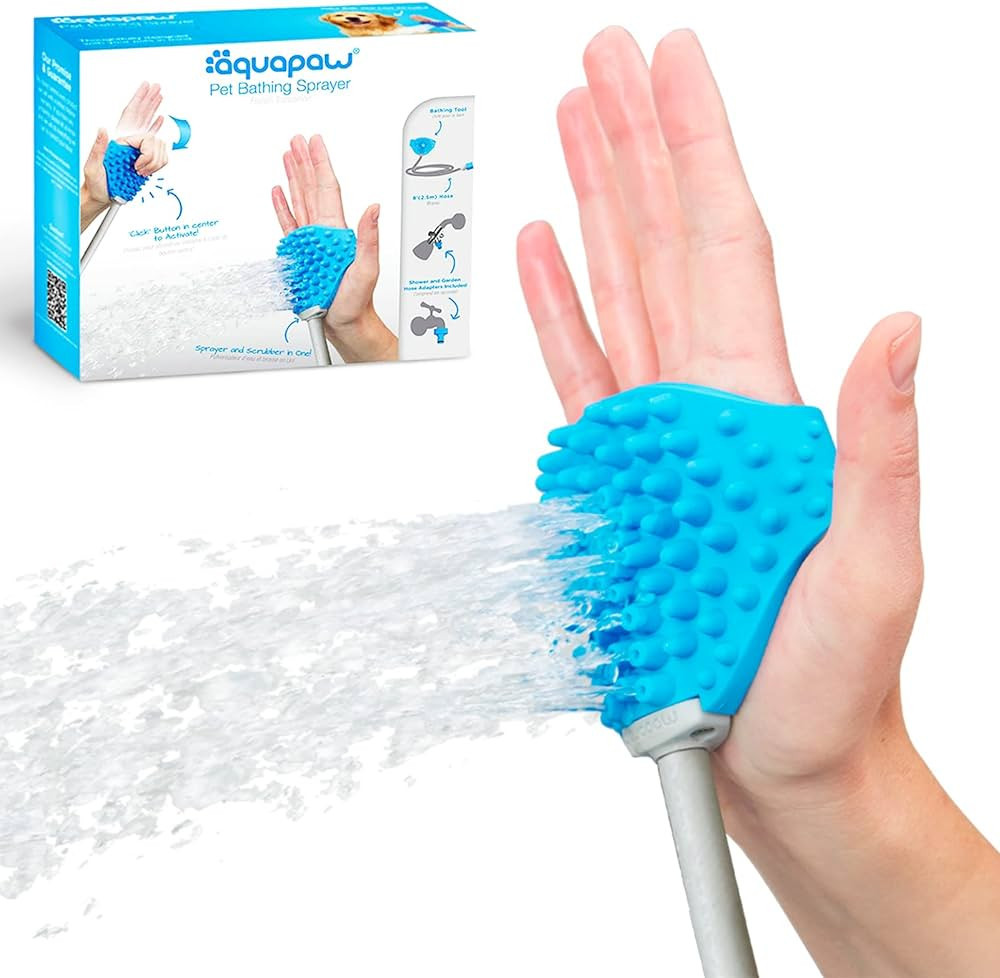 Aquapaw Pet Bathing Tool – Sprayer and Scrubber in One – Compatible with Indoor Shower or Out... | Amazon (US)