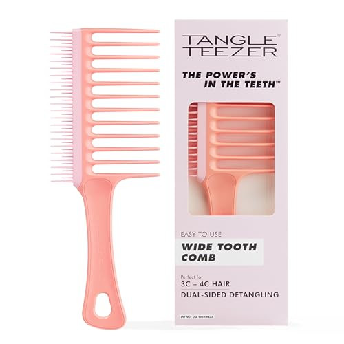 Tangle Teezer The Wide Tooth Comb for Curly Hair, Double-Sided Detangling Comb for All Hair Types, Wet and Dry Detangling, Peach | Amazon (US)