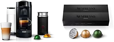 Nespresso Vertuo Plus Coffee and Espresso Machine by De'Longhi with Aeroccino, Ink Black with Nes... | Amazon (US)