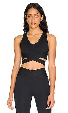 Le Ore Corso Crossover Sports Bra in Black from Revolve.com | Revolve Clothing (Global)