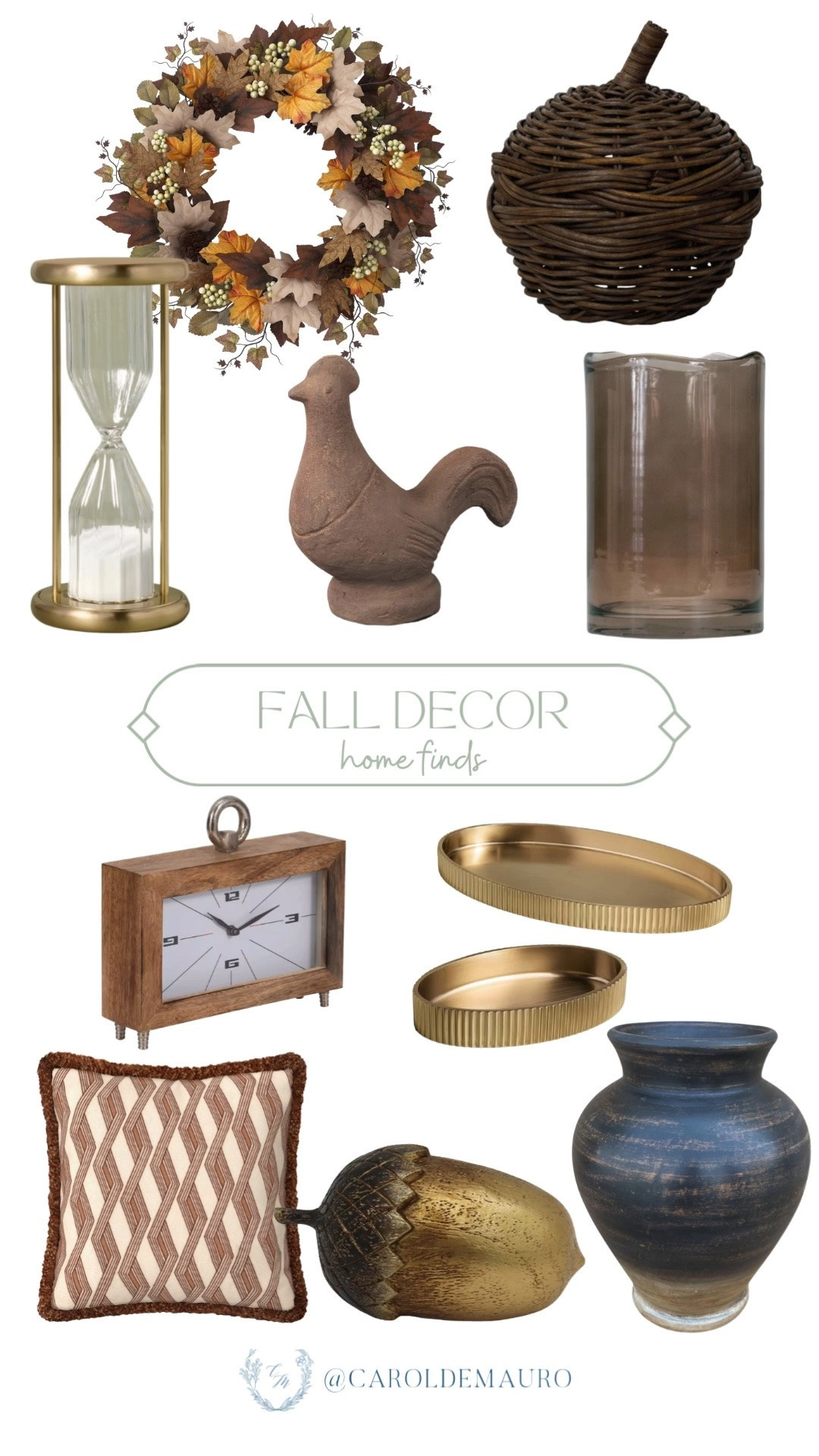fall decor, home finds, home accent, vintage style home, fall wreath, wooden home decor, woven decor, gold trinket trays, ceramic vase, candle holders, throw pillow, target home

#LTKHome