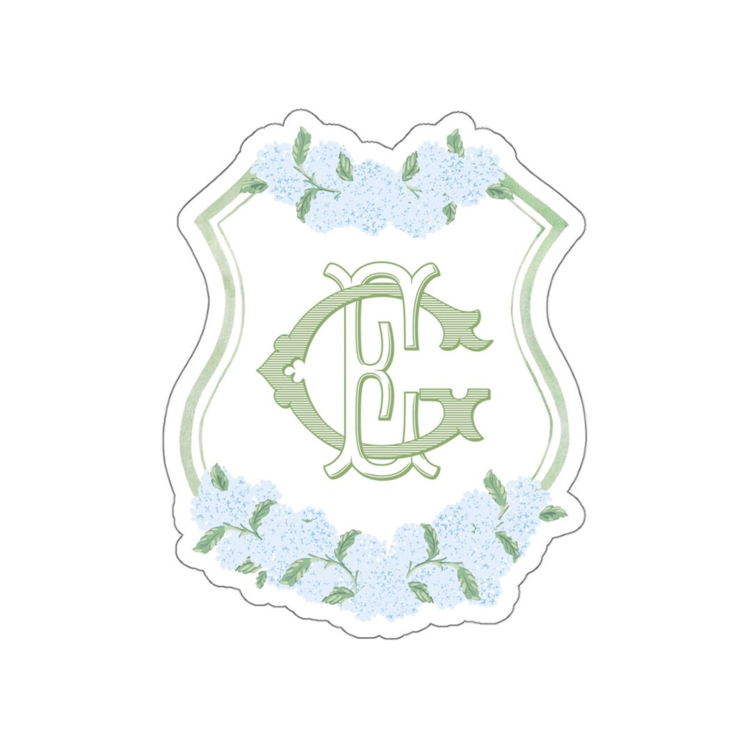 Personalized Monogram Stickers Kiss-cut Stickers With Initials / Crest Monogram - Etsy | Etsy (US)