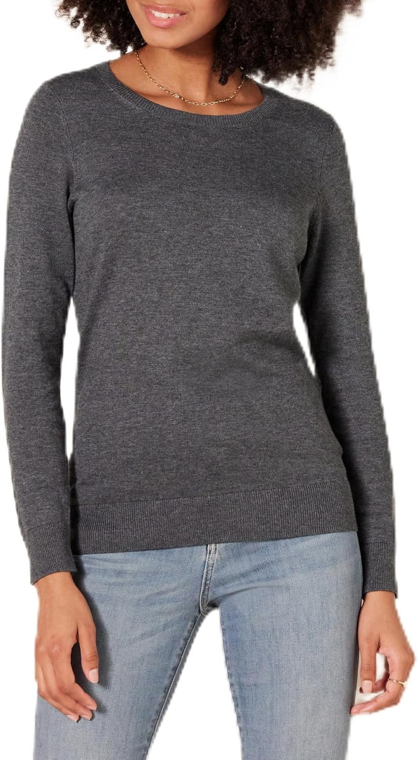 Amazon Essentials Women's Long-Sleeve Lightweight Crewneck Sweater, Flattering (Available in Plus Size) | Amazon (US)