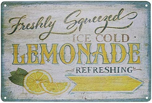 TISOSO Freshly Squeezed Lemonade Vintage Kitchen Decor Country Home Wall Bar Sign Metal Coffee Ar... | Amazon (US)