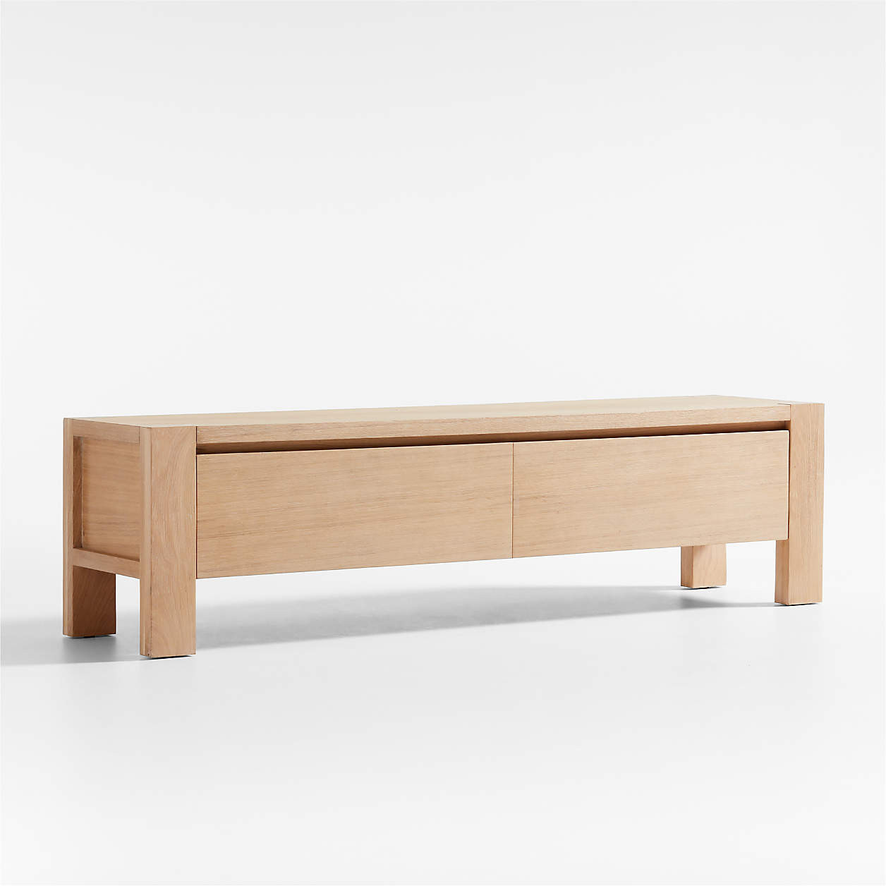 Terra Natural White Oak Wood Storage Bench + Reviews | Crate & Barrel | Crate & Barrel