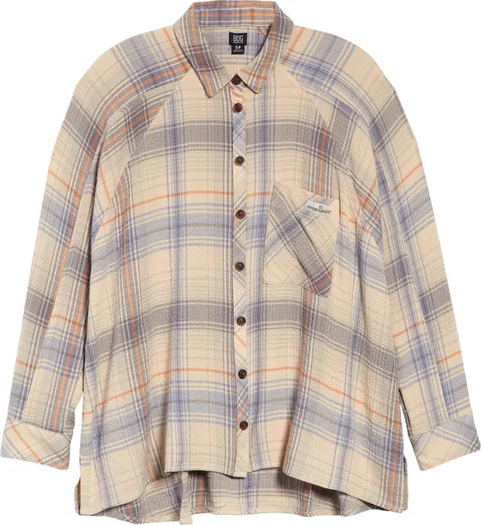 Brendan Plaid Flannel Crop Shirt | Nordstrom