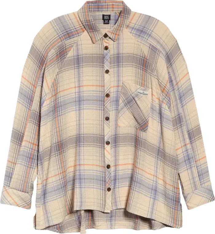 Brendan Plaid Flannel Crop Shirt | Nordstrom