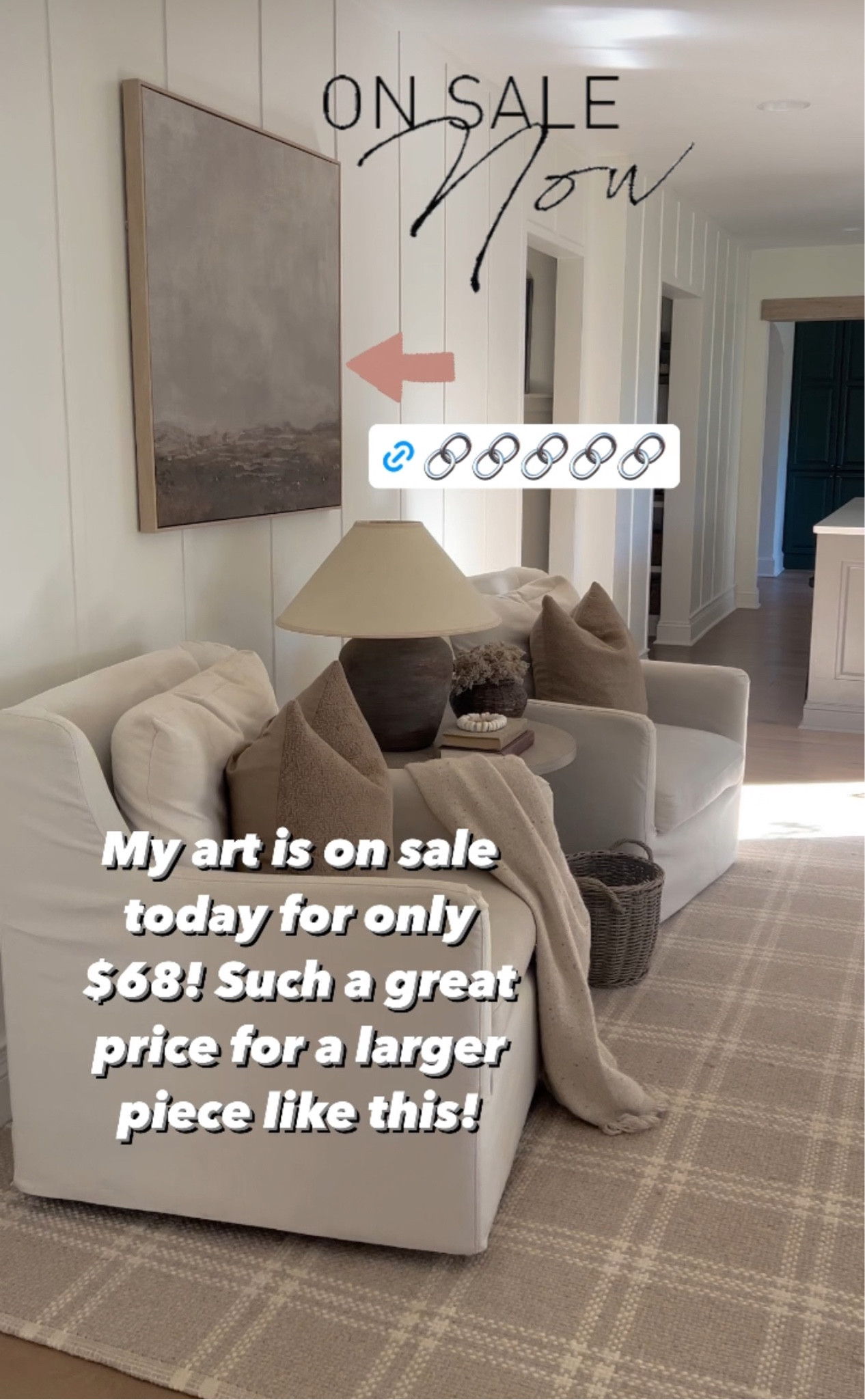 Studio McGee art | abstract art | large canvas art | living room art | dining room art | bedroom art | neutral art | home decor | on sale now | Target | chair | rug | lamp 

#LTKfindsunder100 #LTKhome #LTKsalealert