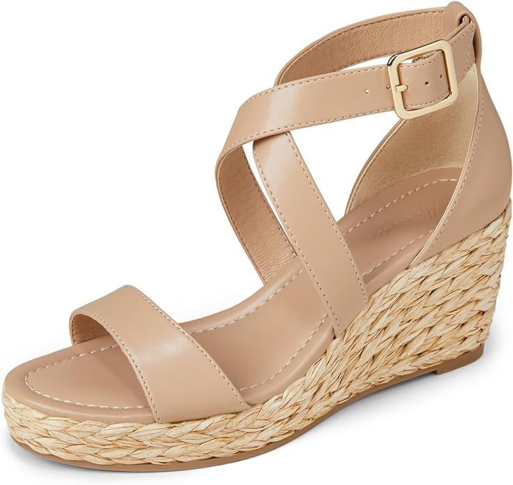 Arromic Wedge Sandals for Women Open Toe Platform Wedge Heel Sandals Ankle Strap Casual Summer Dr... | Amazon (US)