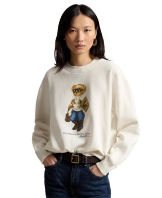 Polo Ralph Lauren Women's Winter Polo Bear Fleece Crewneck Sweatshirt - Antique Cream | Macy's