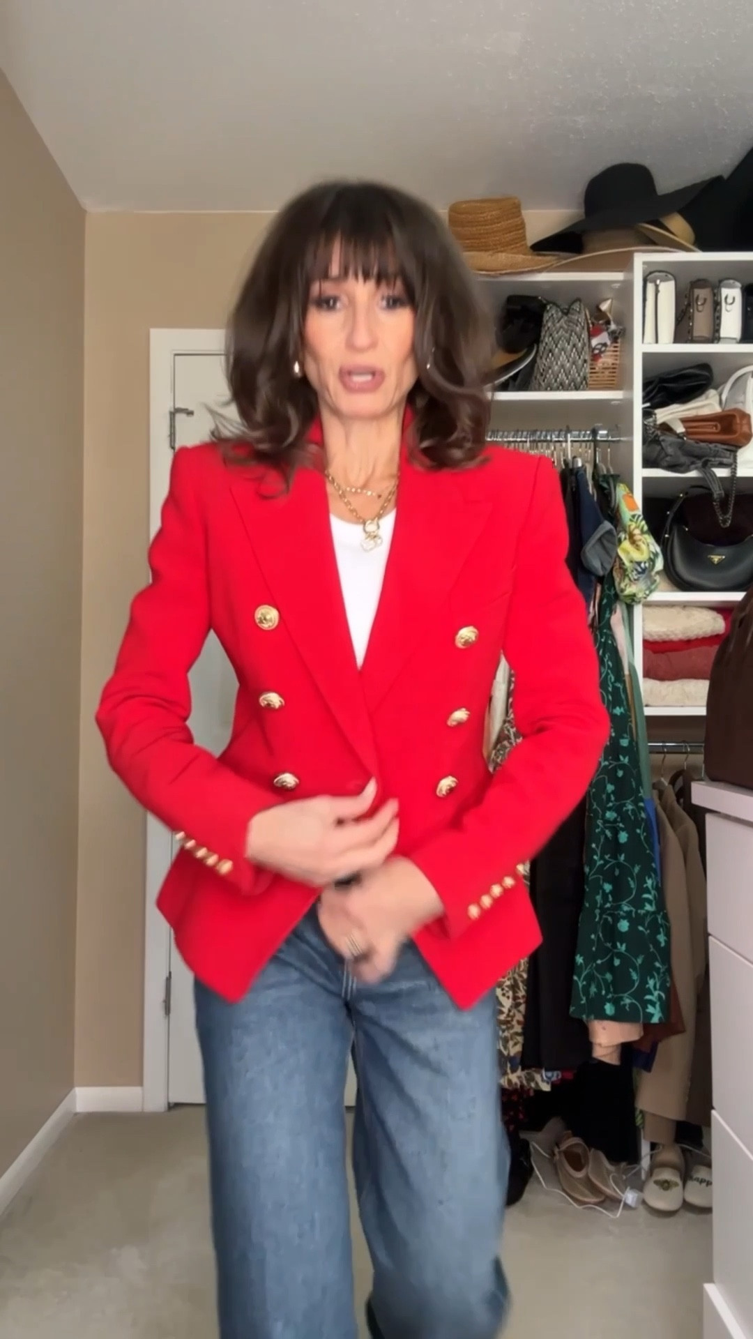 This Balmain classic double breasted blazer is a dream 😍 the tailoring is impeccable! I’m wearing size 38, and I’m normally a Small or 2 on blazer. I linked many in different sizes second handed from The Real Real as well as a new one.

The H&M jeans fit true to size. I’m wearing size 2. Manolo Maysli slingback fit small. I am wearing a 7.5

Bodysuit fits true to size 

#LTKStyleTip #LTKxPrimeDay #LTKOver40