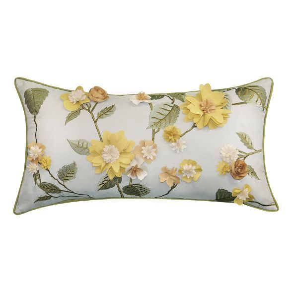 26" x 14" Dimensional Delightful Dahlia Lumbar Decorative Patio Throw Pillow - Edie@Home | Target