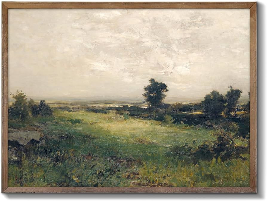 XOCUUI Vintage Landscape Unframed Canvas Wall Art, Vintage Rural Hill Prints, The Vast Grassland ... | Amazon (US)