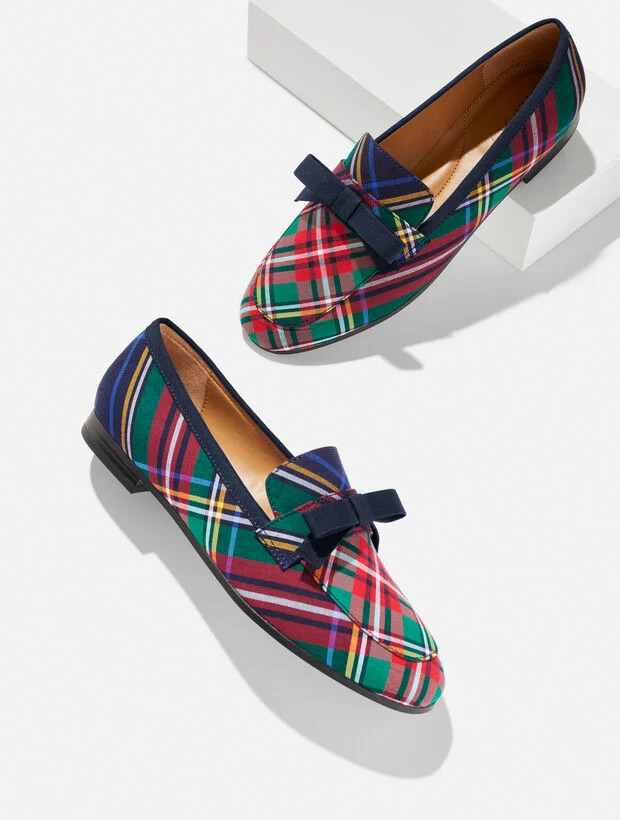 Katelyn Bow Loafers - Joyful Tartan | Talbots
