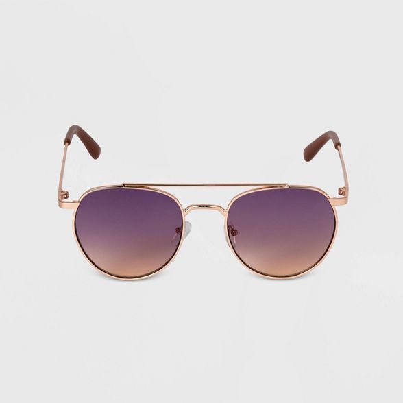 Women's Round Metal Sunglasses - A New Day™ Gold | Target