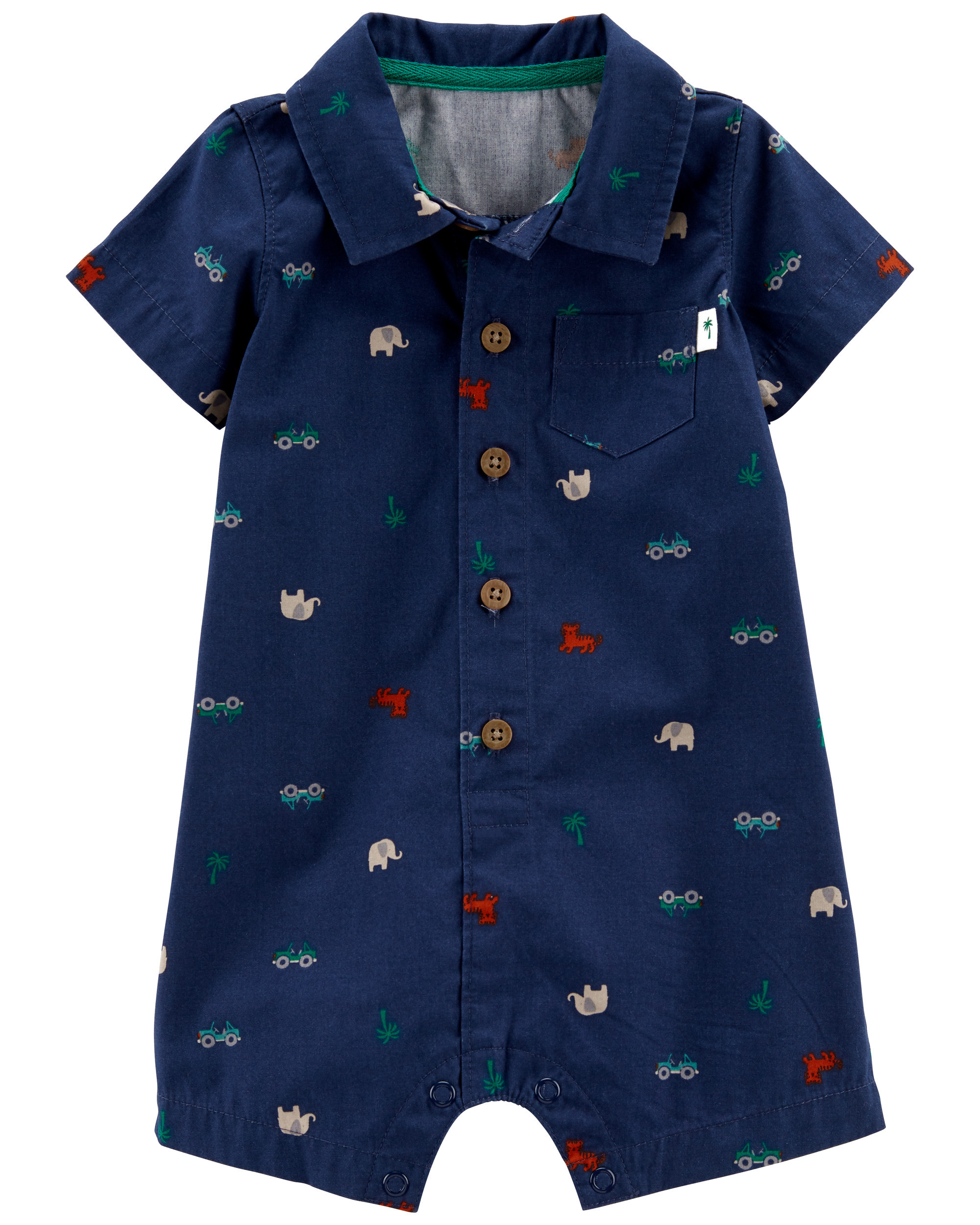 Chambray Polo Romper | Carter's