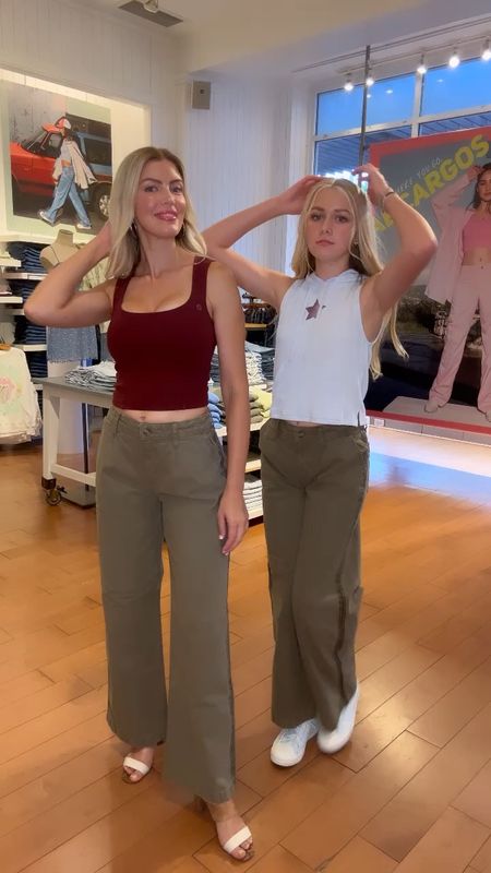 Twinning in these camp green wide leg pants. Back to School shopping with my teen mini me that’s now clone sized. 🫶🏼♥️ Bella’s wearing a cropped hoodie cut off its so cute and I love my fitted cotton corset tank.

#LTKBacktoSchool #LTKunder50 #LTKstyletip