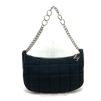 CHANEL CC Chocolate bar Chain shoulder Shoulder Bag Leather / Nylon Black | eBay US
