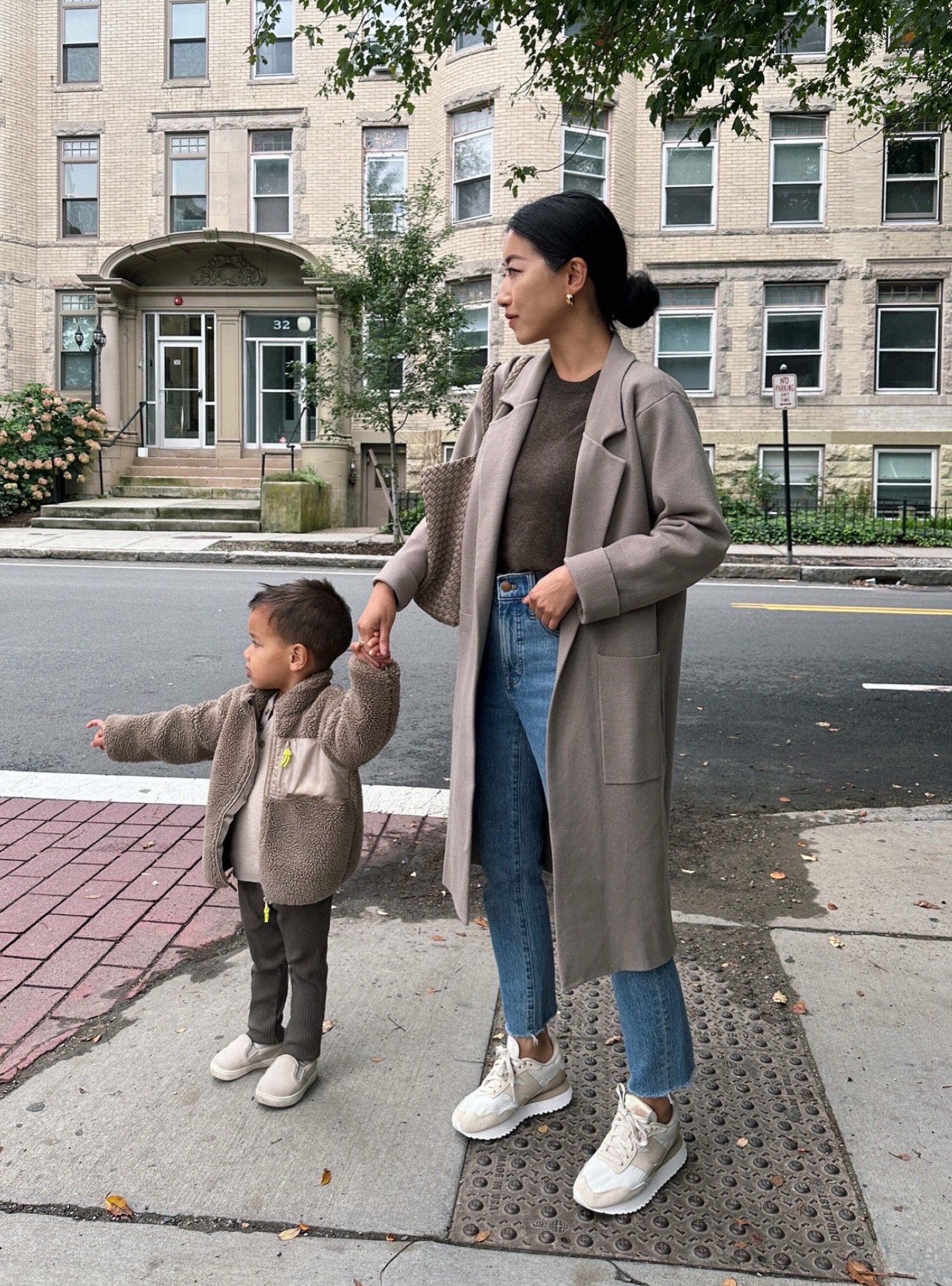 Prime day sale. On me:

• $35 Amazon cardigan jacket sz S - this is the “gray” but in person it’s actually taupe. 

I usually take xxs and assumed the S would be much too big, but it actually fits a good amount of oversized on me after I cuffed the sleeves. This is a more structured stiffer cardigan jacket rather than drapey and flowy. 

•Quince chocolate brown crewneck cashmere sweater XS 

•Madewell jeans sz 24 petite (hems cut) - this wash is sold out, but linked current similar!

•New Balance sneakers . The 327 are also super similar, I fit a size 5

•Naghedi medium tote 

•J.Crew earrings 

On Rio:
•  H&M fleece

• Zara pants (not linkable)

• Gap sneakers

#LTKxPrimeDay #LTKSeasonal #LTKKids