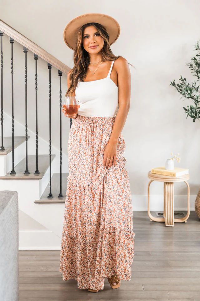 Dance In The Rain Multi Floral Maxi Skirt | The Pink Lily Boutique