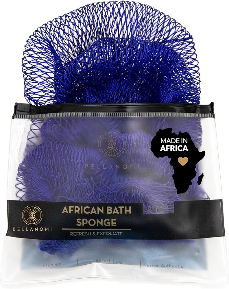 African Exfoliating Net Sponge Authentic Ethically Sourced from Nigeria 45 inch Long (Navy Blue) | Amazon (US)