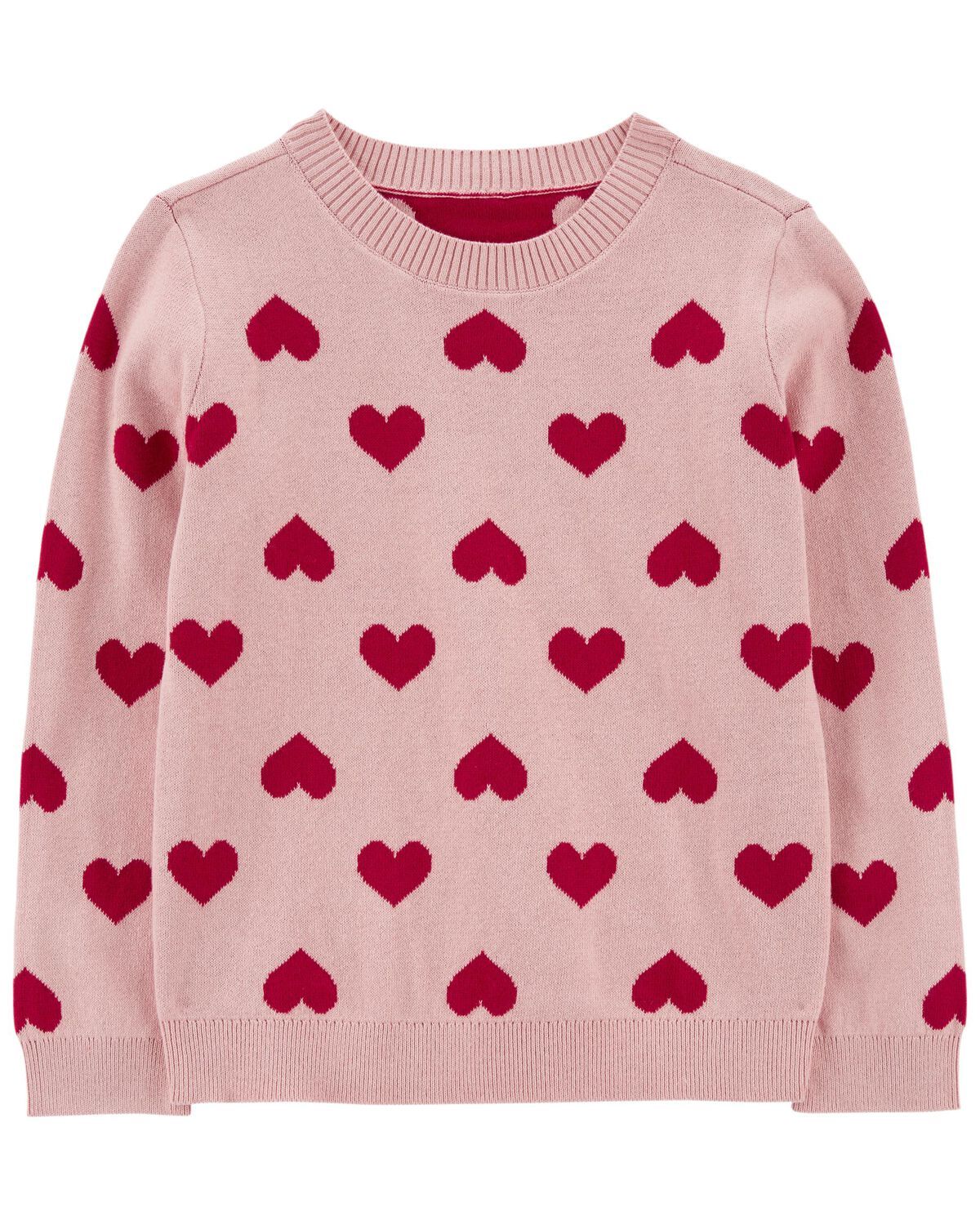 Pink Kid Valentine's Day Heart Sweater | carters.com | Carter's
