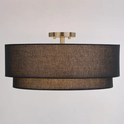 , 7.75" H x 20.5" W x 20.5" D Michellemarie Mid-Century Modern Drum Semi Flush Mount Ceiling Ligh...