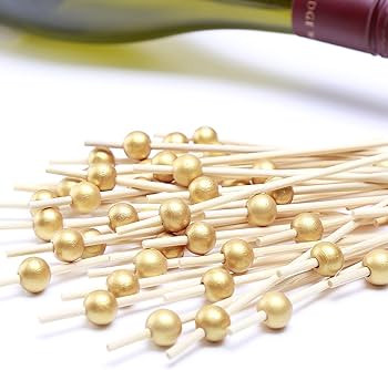 Pukavt Cocktail Picks 100 Counts Handmade Sticks Wooden Toothpicks Cocktail Sticks Party Supplies... | Amazon (US)