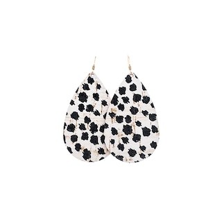 Spotted Cork Leather Earrings | Nickel and Suede
