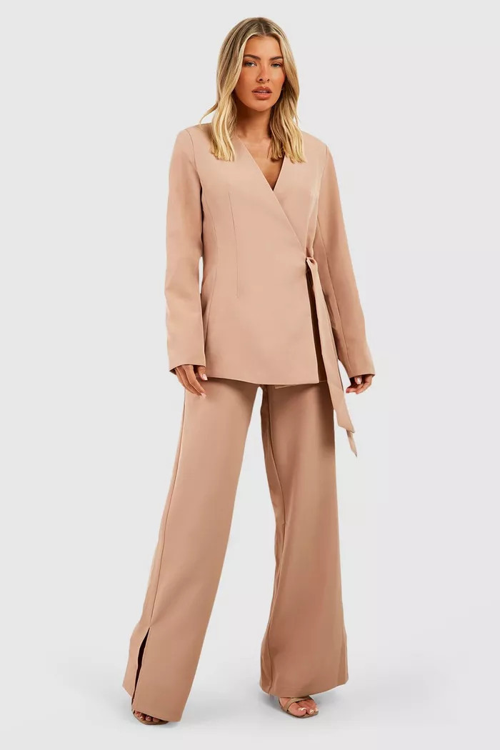 Split Ankle Tailored Wide Leg Trousers | Boohoo.com (UK & IE)