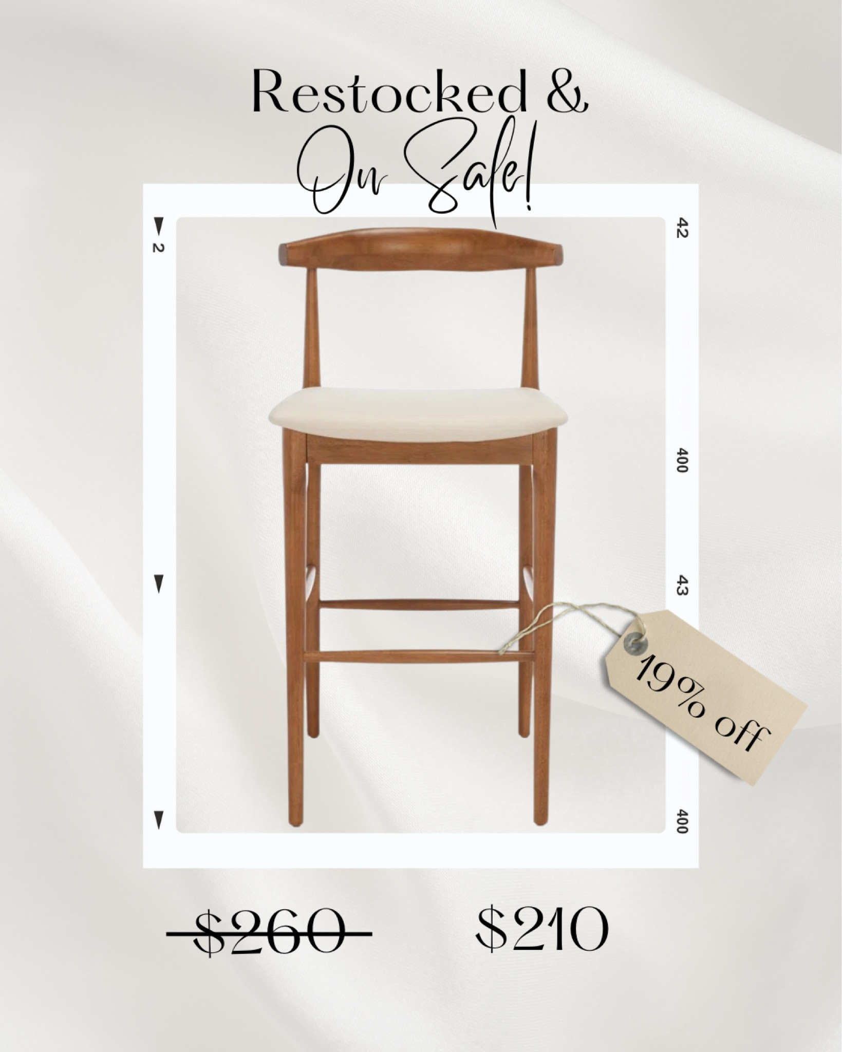Modern barstool restocked and on sale  

#LTKsalealert #LTKSeasonal #LTKhome
