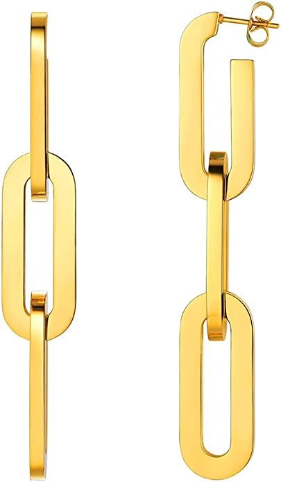 Fashion Earrings for Women, Stainless Steel/18K Gold Plated, nickel-free,Hypoallergenic Earrings ... | Amazon (US)