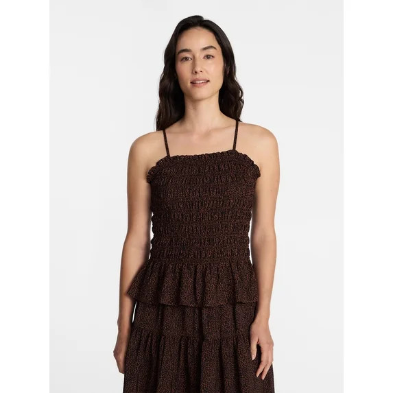 Time and Tru Women's Smocked Tank Top, Sizes XS-XXXL | Walmart (US)