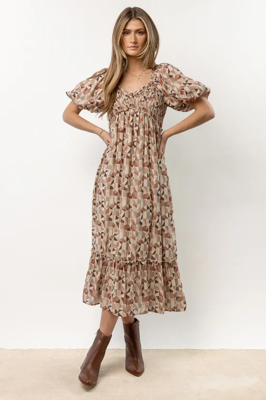 Nessa Printed Midi Dress - böhme | Böhme US