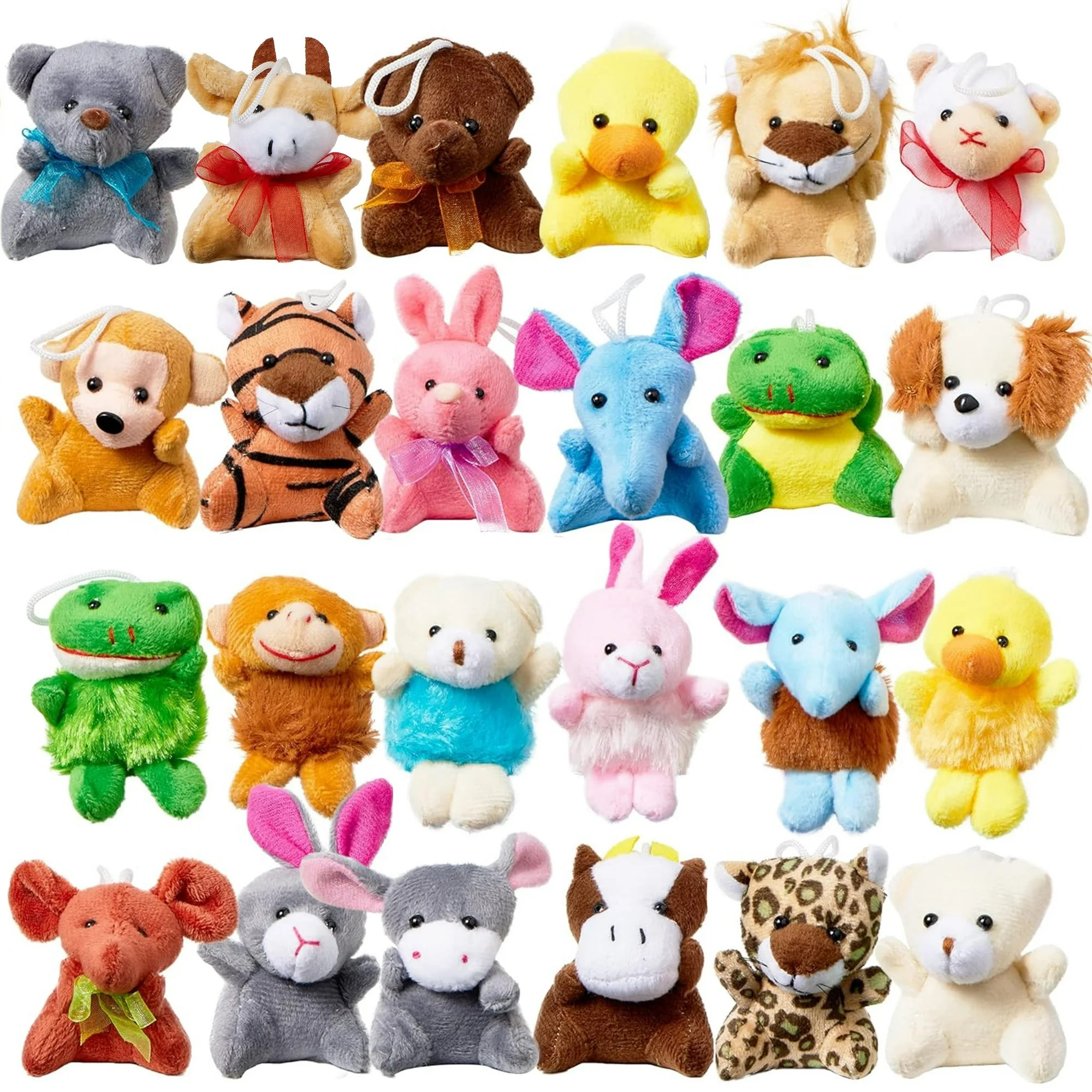 SYNCFUN 24 Pcs Party Favors for Kids 3" Mini Stuffed Animals Bulk Cute Small Plush Toys, Pinata F... | Walmart (US)