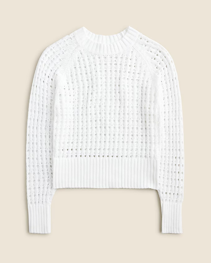Pointelle crewneck sweater | J. Crew US